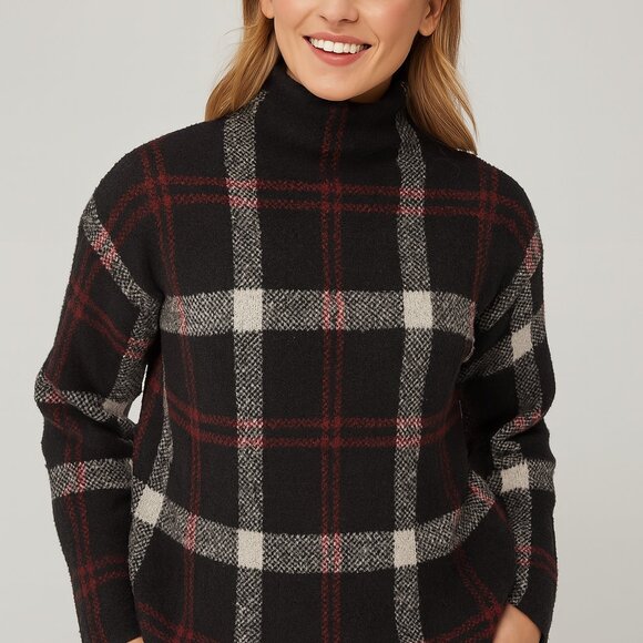 BUNDLE 3 for $24  Christian Siriano Plaid Print Turtleneck Sweater MD - Picture 1 of 8